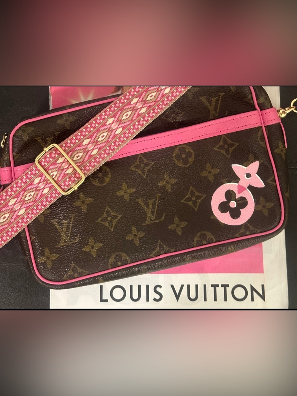 Authentic Louis Vuitton Compiegne 23 Crossbody Bag . Customized